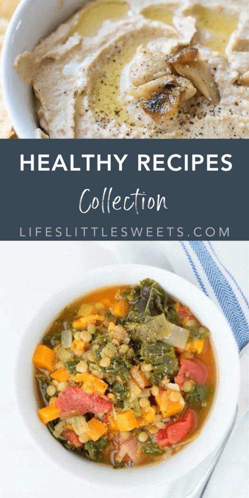 healthy recipes collection with text overlay