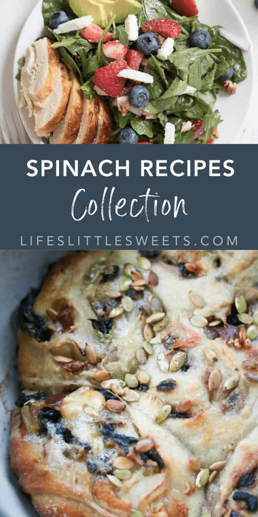 spinach recipes collection with text overlay