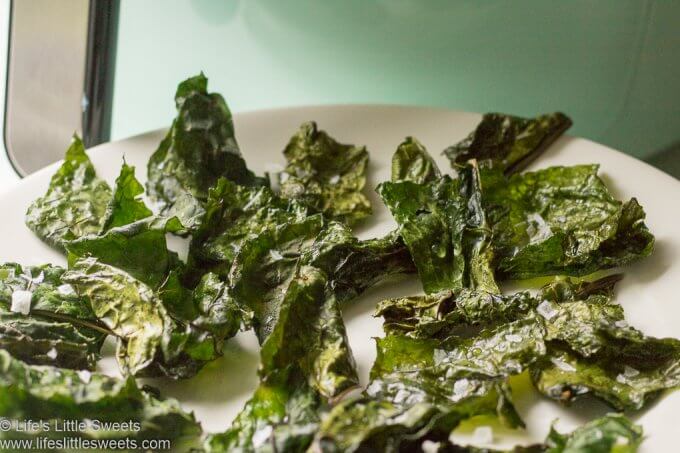 Air Fryer Kale Chips on a white plate