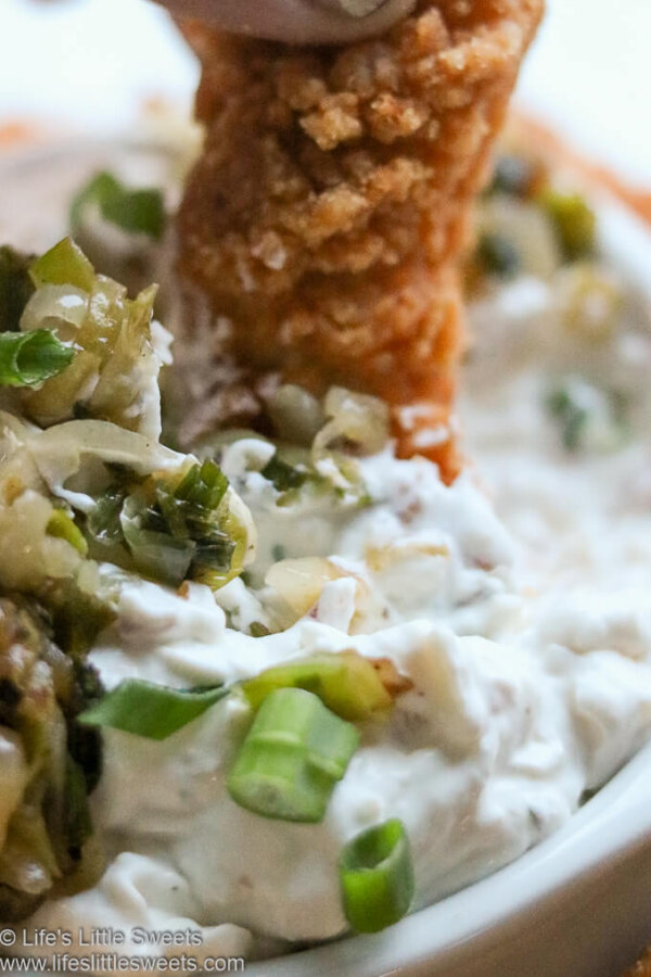 Bacon Cheddar Ranch Onion Dip with Tyson® Crispy Chicken Strips