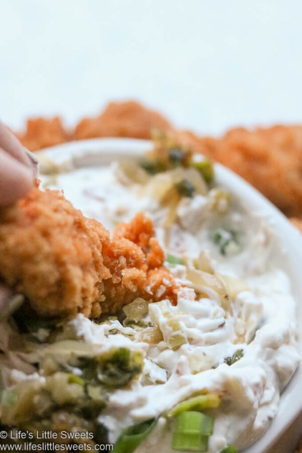 Bacon Cheddar Ranch Onion Dip with Tyson® Crispy Chicken Strips