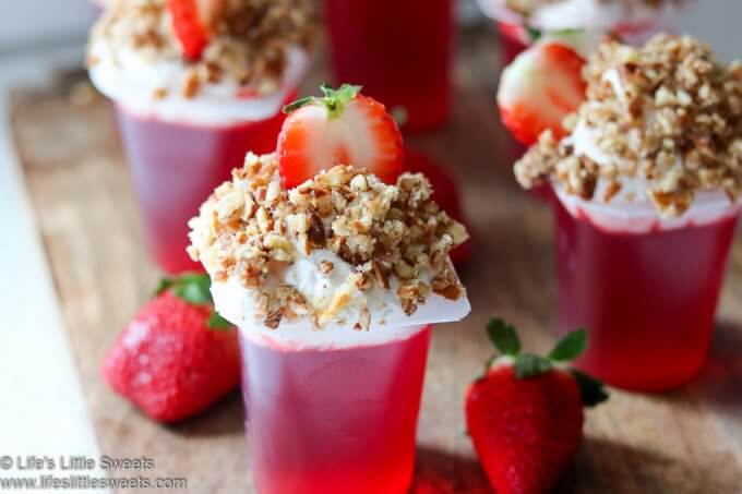 #ad - This Strawberry Pretzel Salad Parfait has all the flavors of a traditional Strawberry Pretzel Salad recipe in an easy-to-make, no-bake parfait. It has Strawberry SUPER Snack Pack Juicy Gels topped with a creamy, fluffy whipped topping and crunchy savory-sweet crushed pretzels and fresh strawberry slices. It’s perfect for serving as an after-school snack or at a gathering. #schoolsnacktime #CollectiveBias @originalsnackpack @Walmart