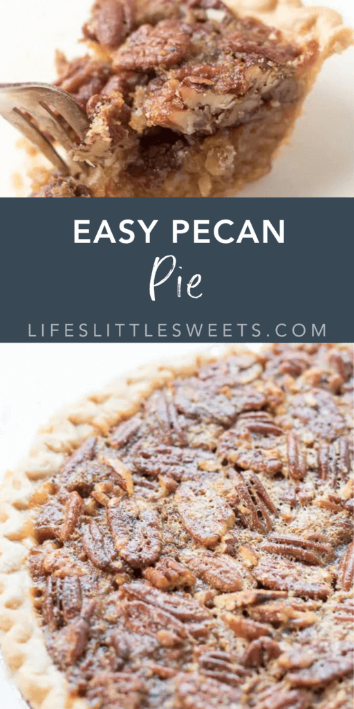 easy pecan pie with text overlay