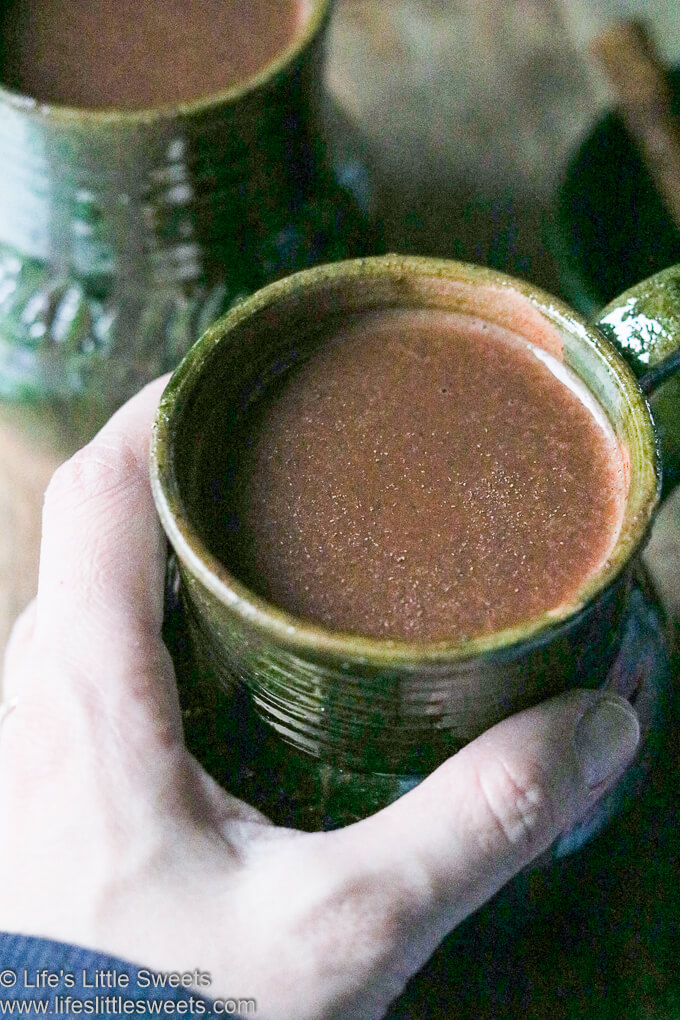 Mexican Hot Chocolate in a green mugwww.lifeslittlesweets.com