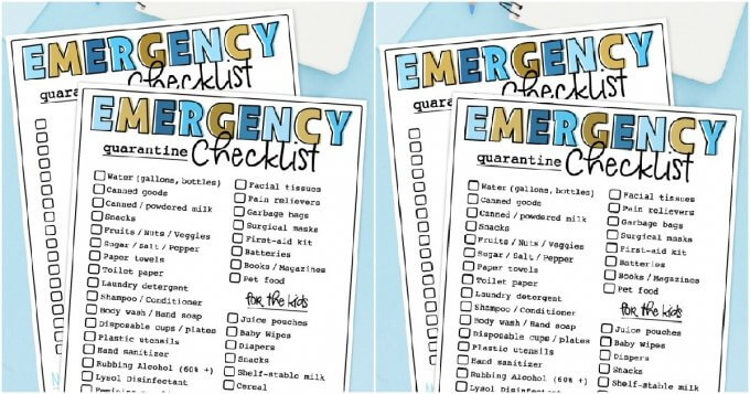 Emergency Quarantine Checklist Printable