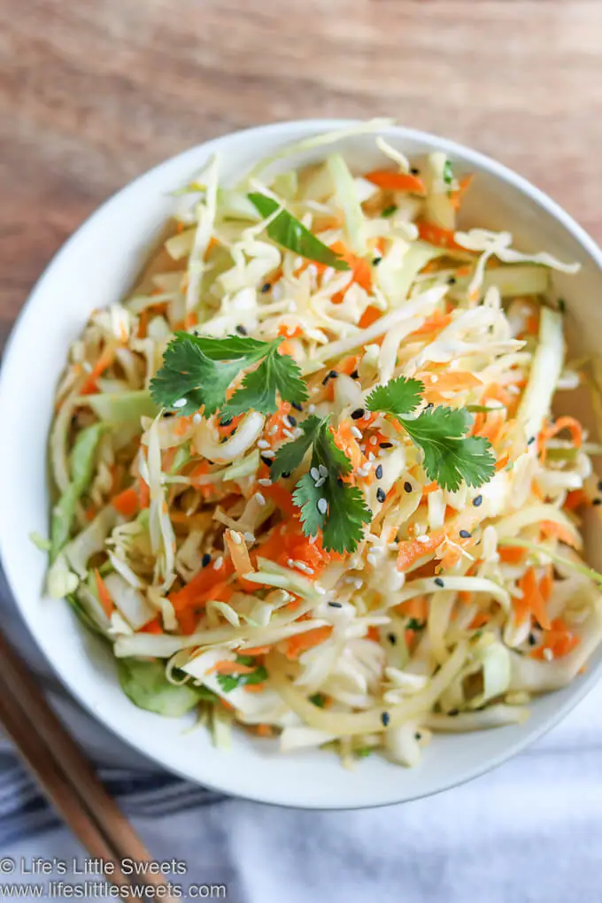 Asian Inspired Cole Slaw Recipe up close