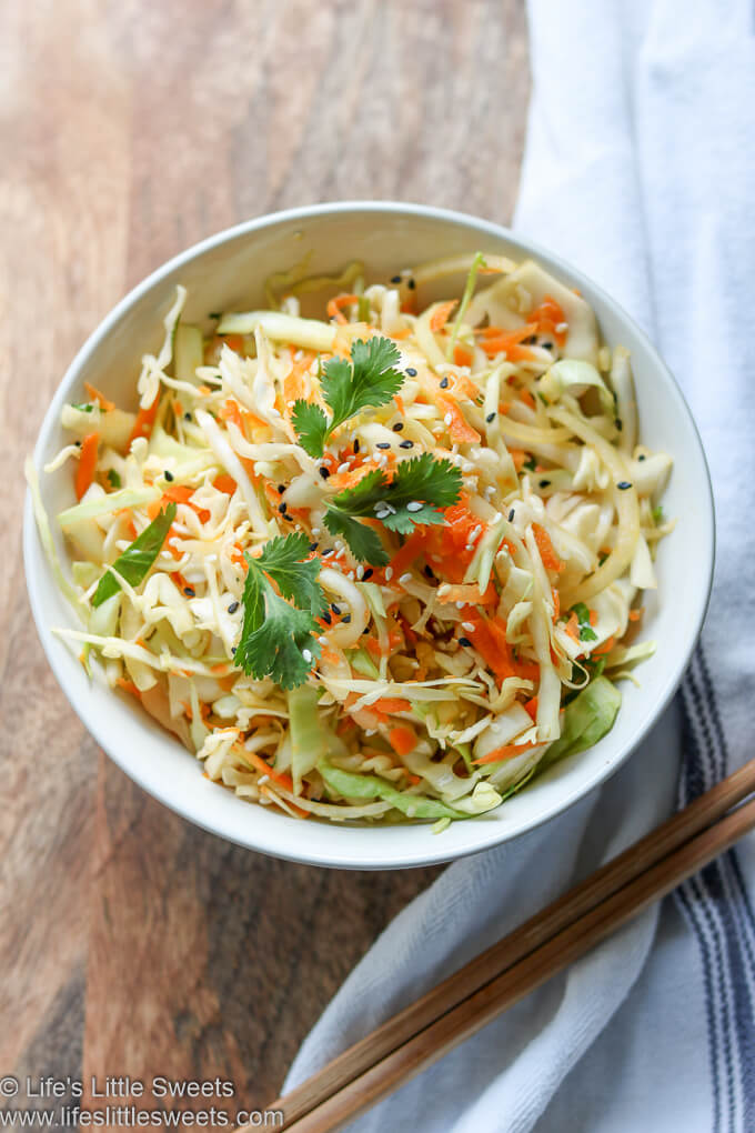 Asian Inspired Cole Slaw Recipe up close