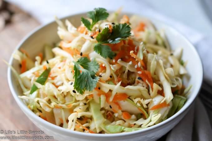 Asian Inspired Cole Slaw Recipe up close