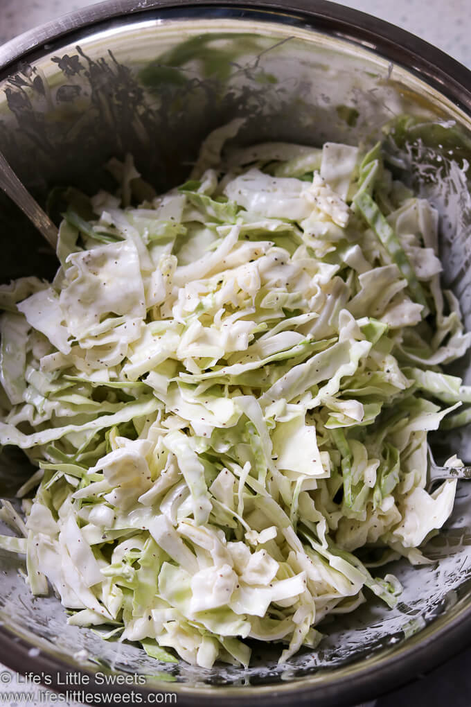 Cilantro Lime Cole Slaw in mixing bowl