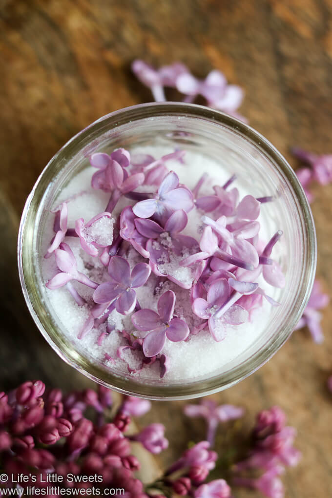 Lilac Flower Sugar in a clear jar
