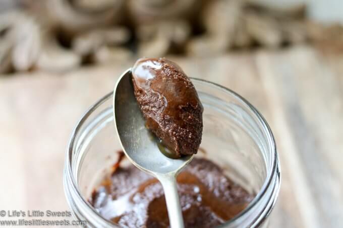 Chocolate Almond Butter Recipe on a spoon