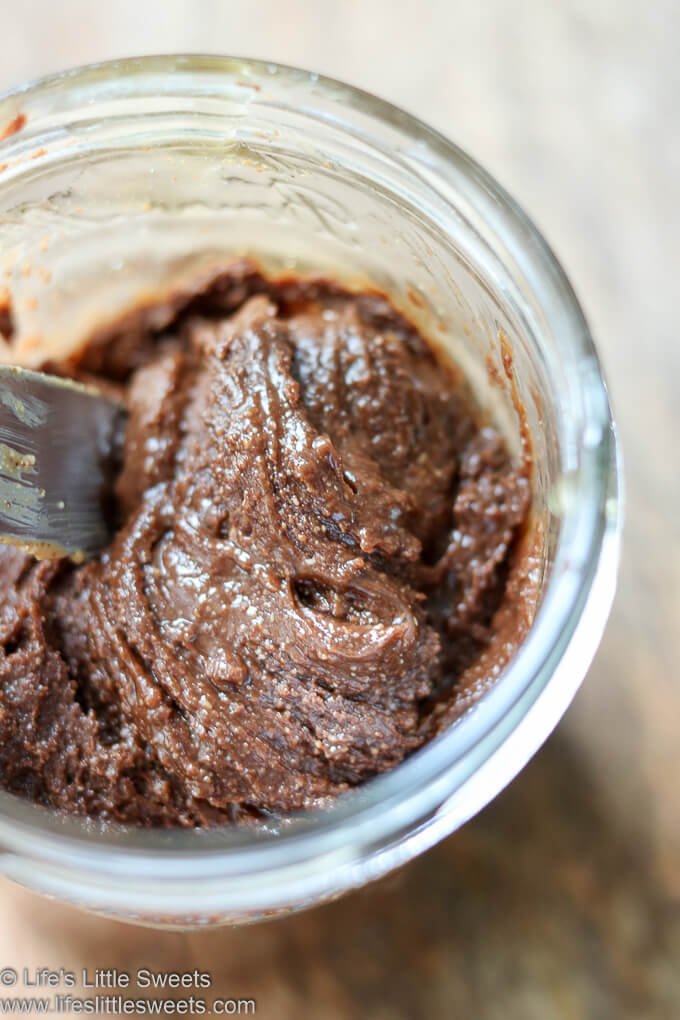 Chocolate Almond Butter Recipe in a jar close up