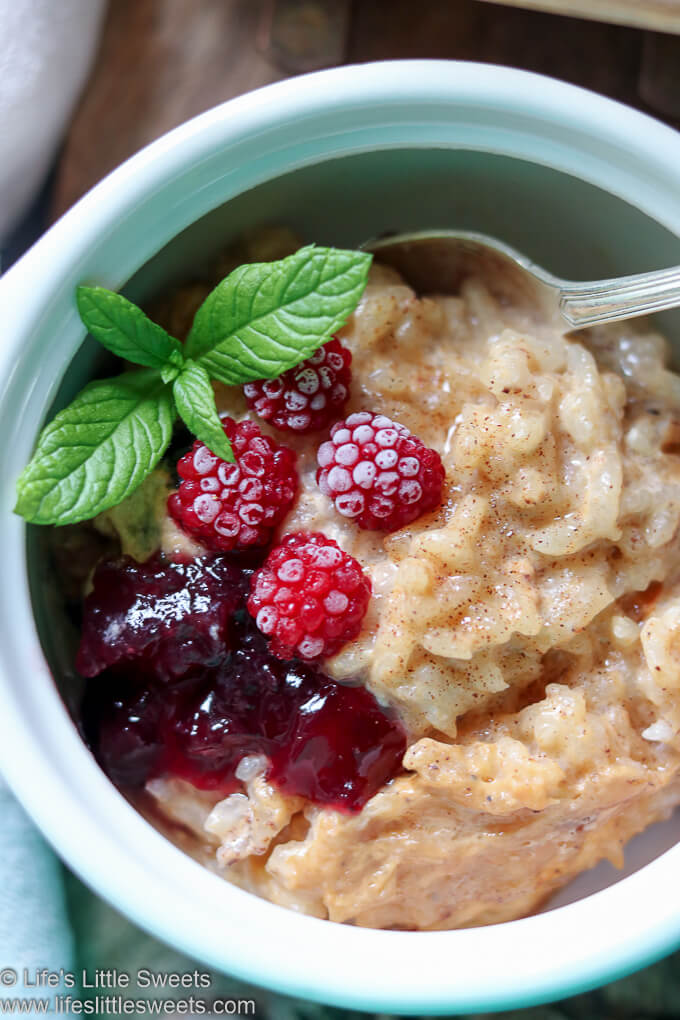 Rice Pudding Recipe with mint and berries