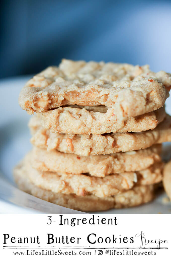 3-Ingredient Peanut Butter Cookies one with a bite taken out