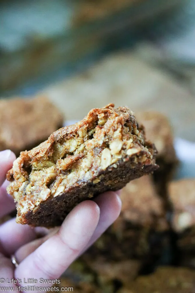 Oatmeal Raisin Cookie Bars up close