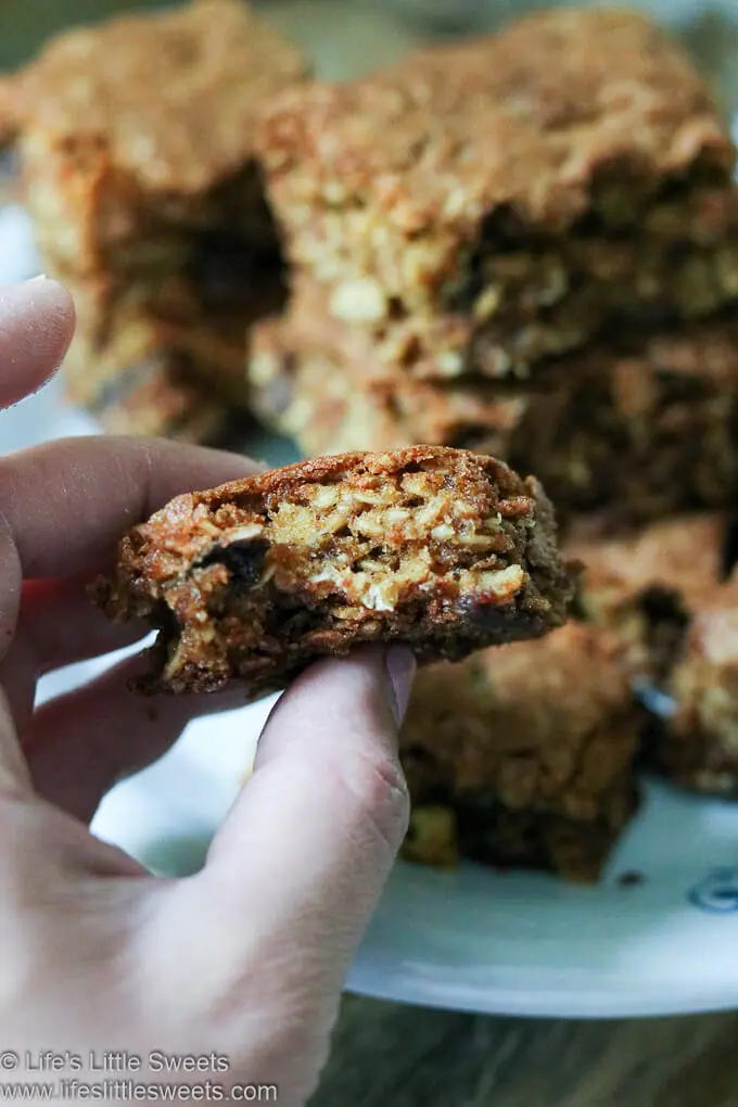 Oatmeal Raisin Cookie Bars close up