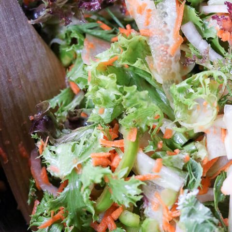 Carrot Cucumber Ribbon Mixed Greens Salad