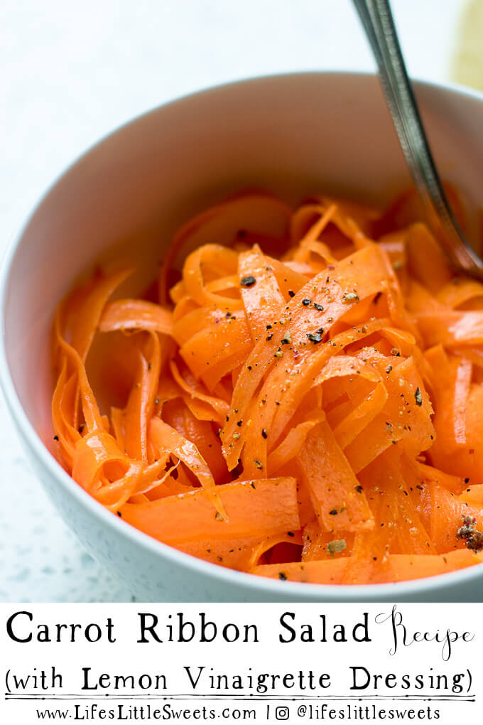 Carrot Ribbon Salad in white bowl