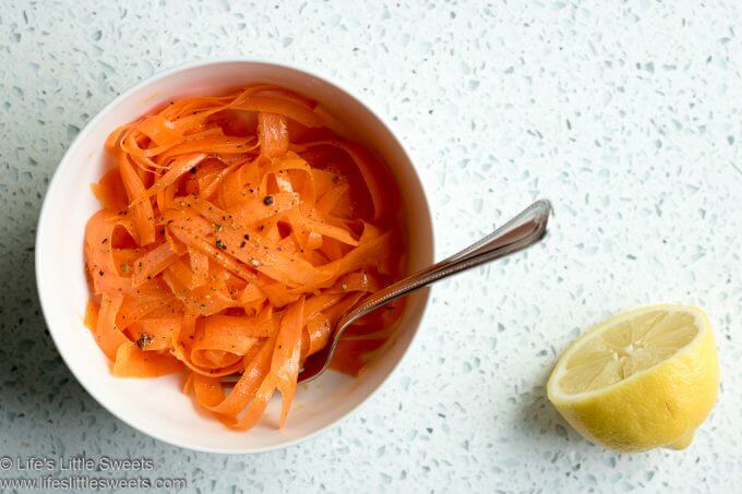 Carrot Ribbon Salad with lemon and pepper