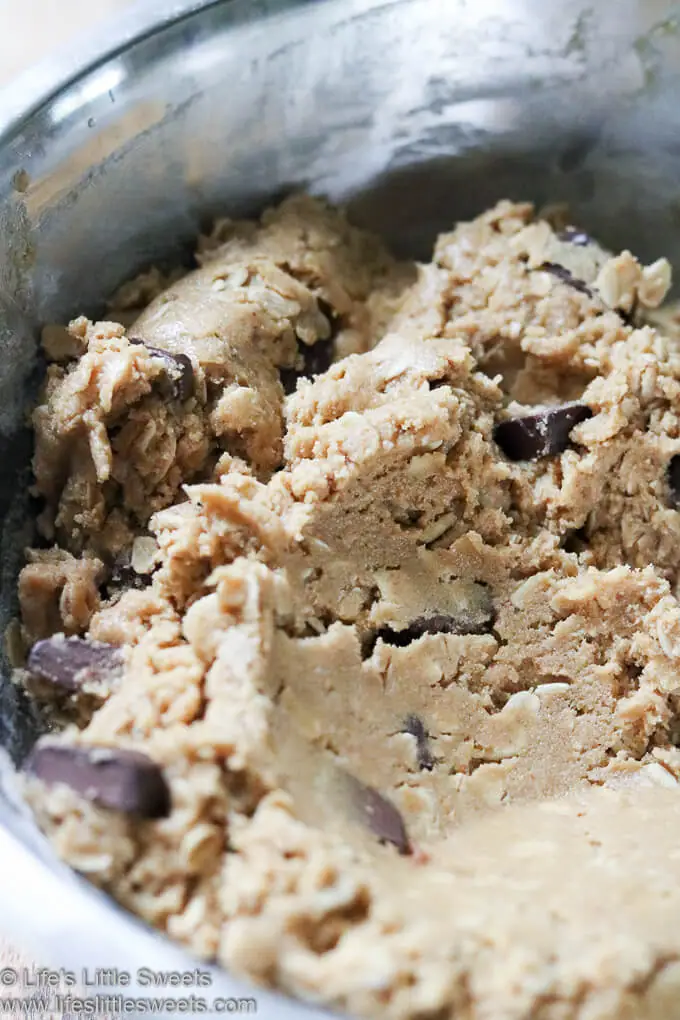 a bowl of chocolate chip cookie dough