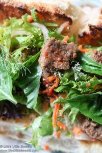 Toasted Vegetarian Burger Sandwich with Mixed Greens Salad
