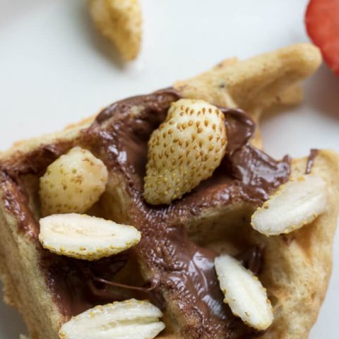 Waffles with Nutella and Alpine Strawberries