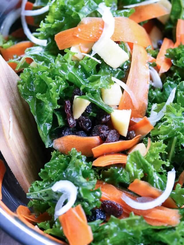Apple Carrot Raisin Massaged Kale Salad Story