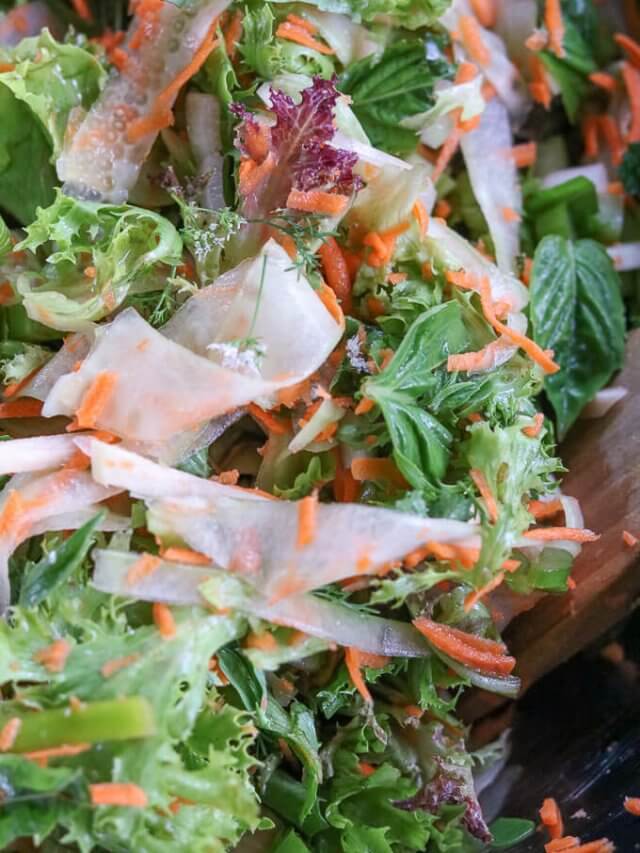 Carrot Cucumber Ribbon Mixed Greens Salad Story