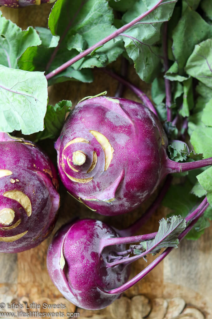 a photo of freshly picked Kohlrabi 