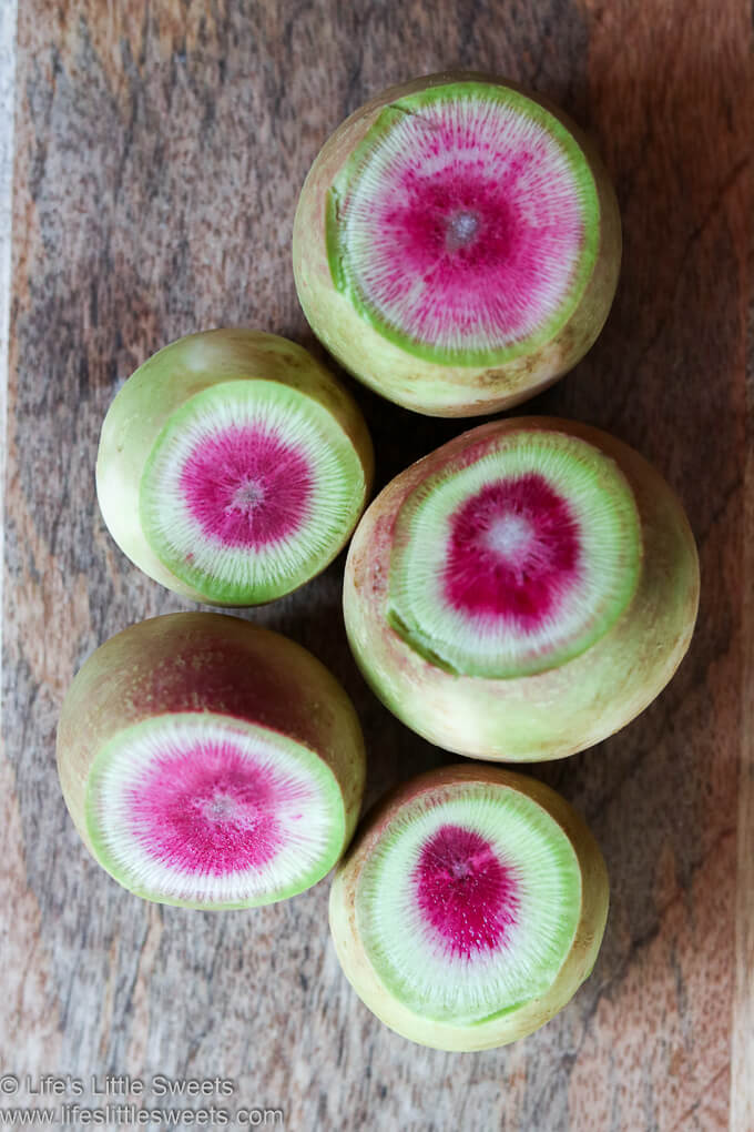 Watermelon Radish cut in half