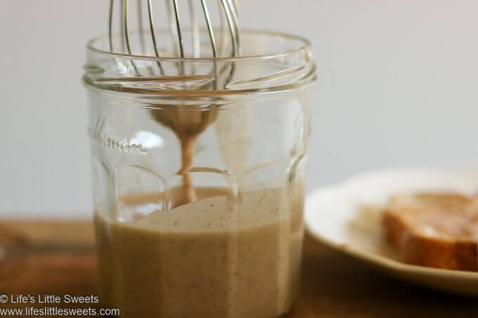 Chai Spice Icing Glaze with whisk in a jar