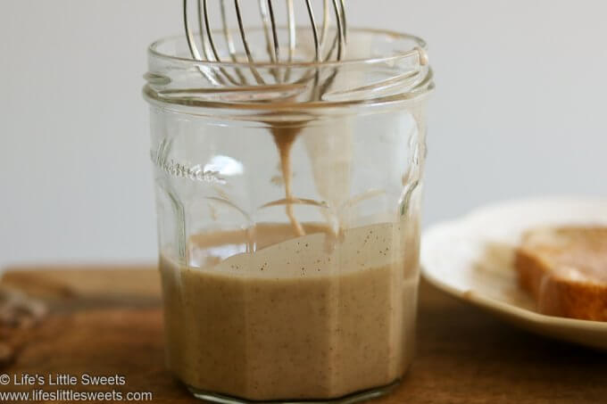 Chai Spice Icing Glaze with whisk in jar