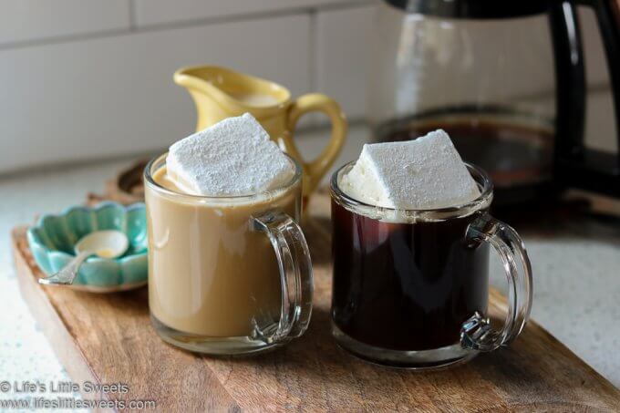 Marshmallow Coffee, homemade marshmallows floating in coffee