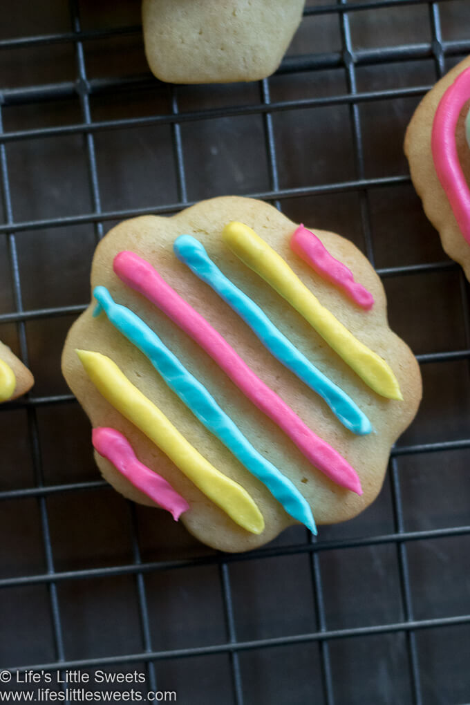 Colorful Cutout Sugar Cookie on a cooling rack