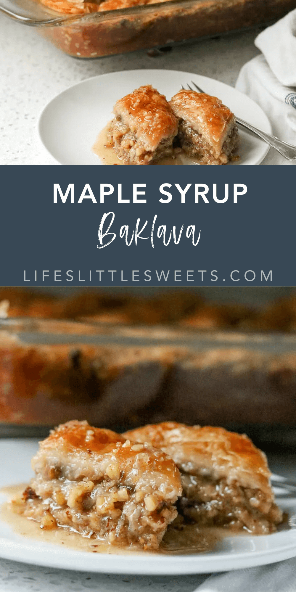 Maple Syrup Baklava with text overlay
