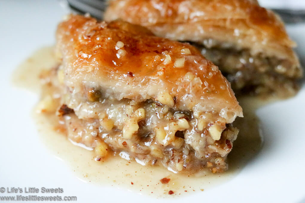 Maple Syrup Baklava on a white plate