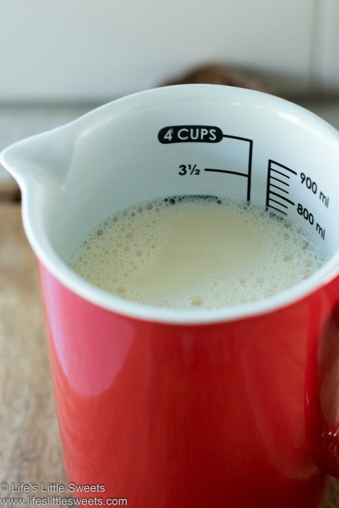Homemade Coffee Creamer in a red wet measure