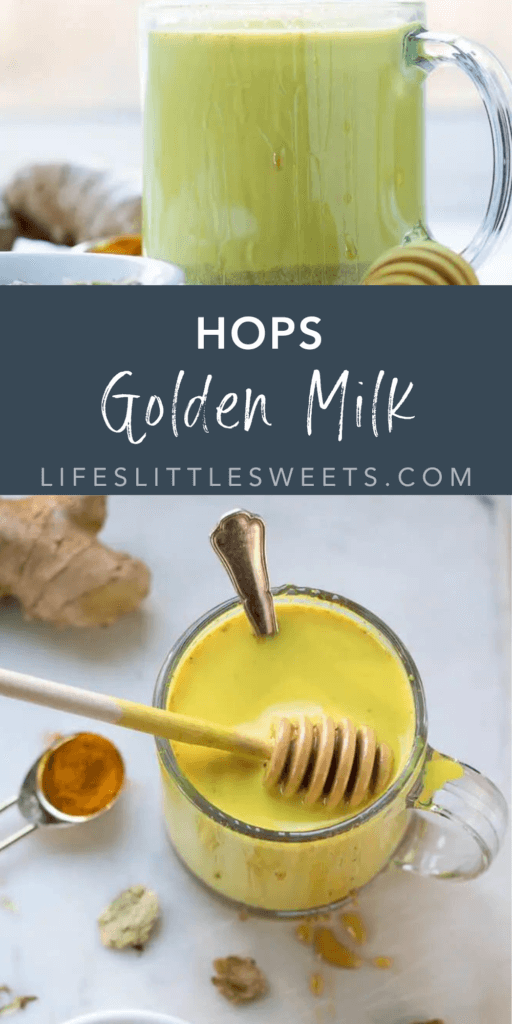hops golden milk with text overlay