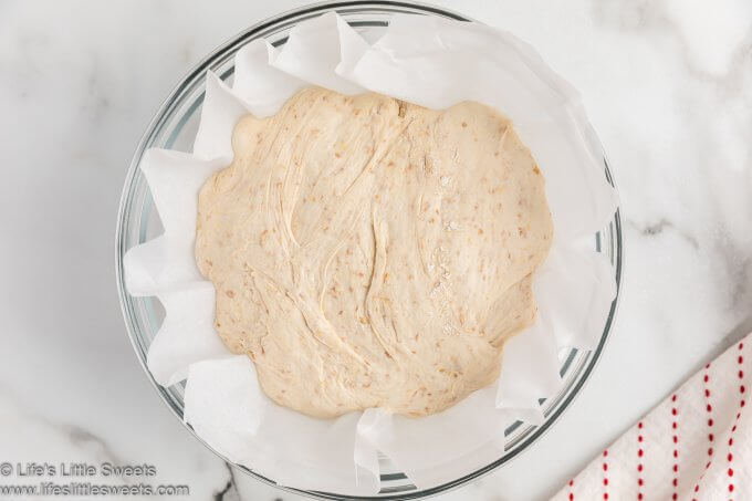 No-Knead Flaxseed Bread - When the dough is ready, uncover