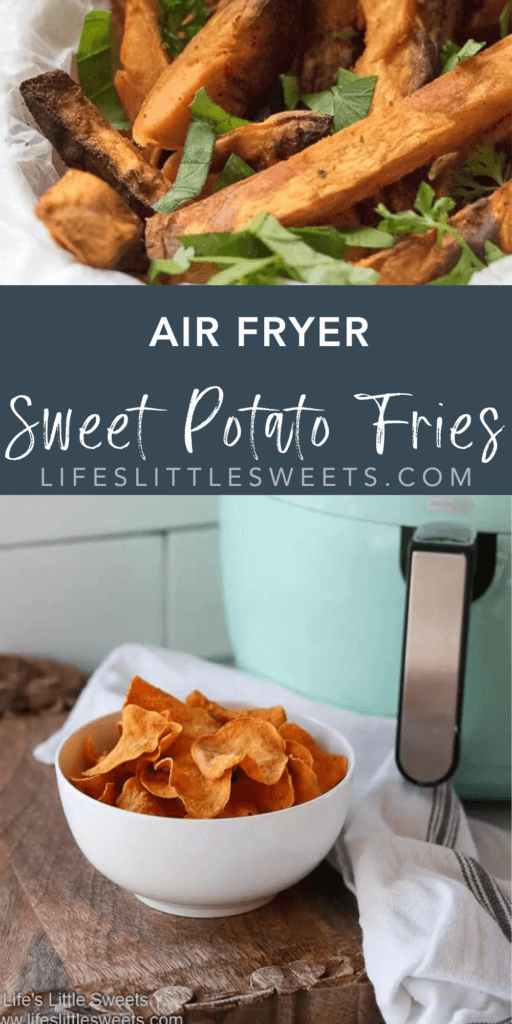 air fryer sweet potato fries with text overlay