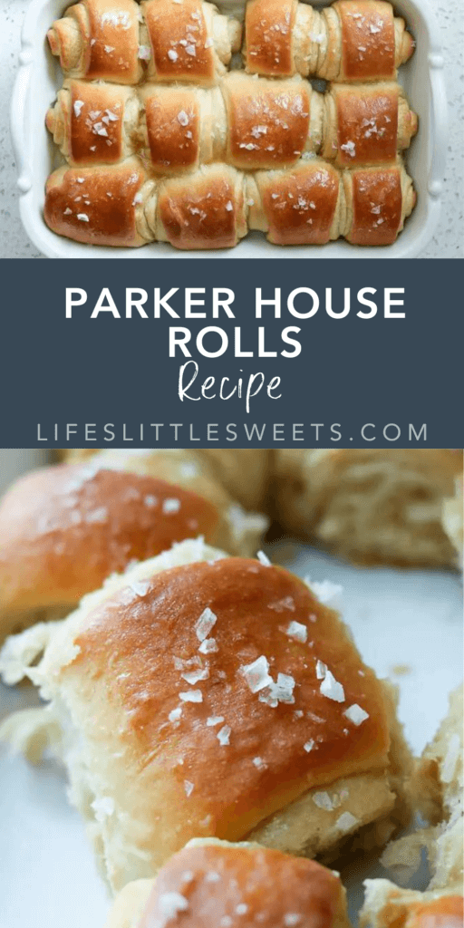 parker house rolls with text overaly