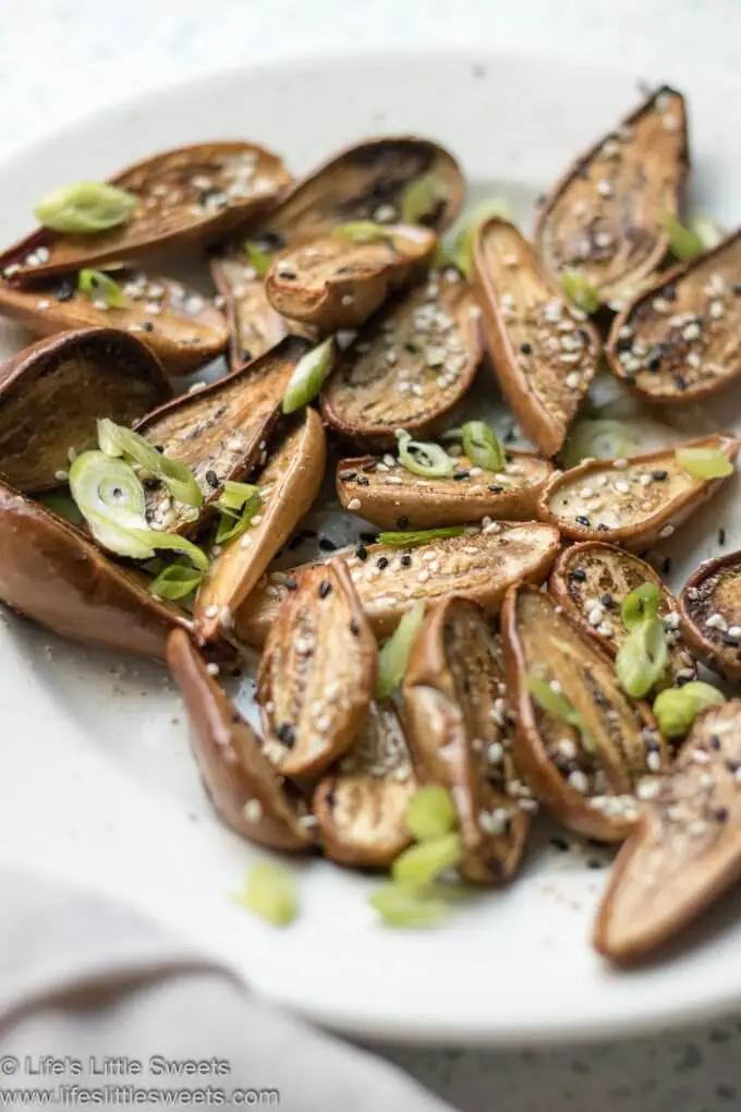 Roasted Fairytale Eggplant on a plate