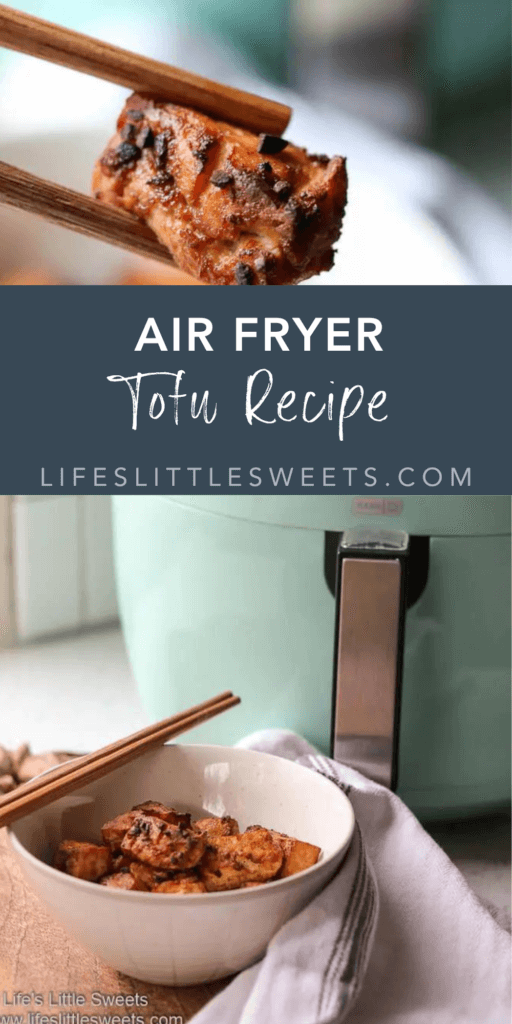 air fryer tofu with text overlay
