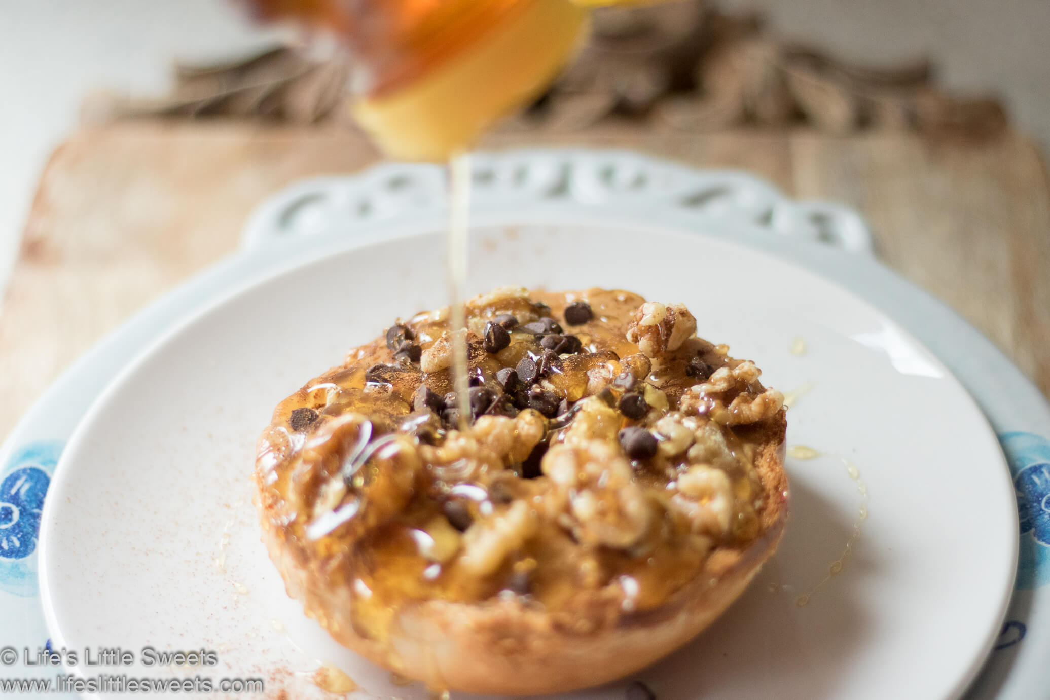 Bagel with Honey Peanut Butter and Walnuts