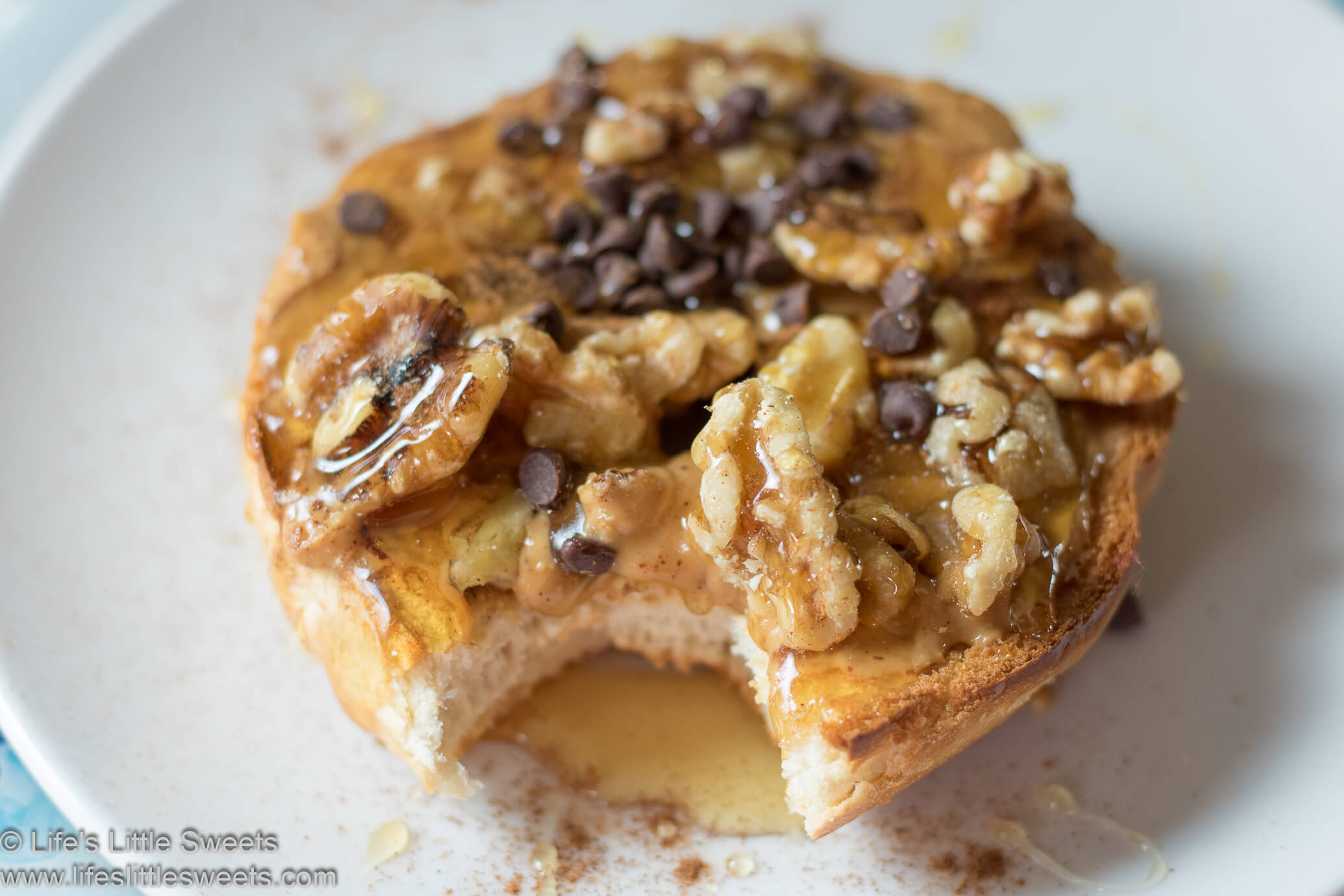 Bagel with Honey Peanut Butter and Walnuts Life's Little Sweets