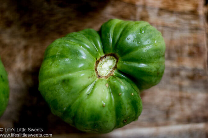 a green tomato for making Fried Green Tomatoes