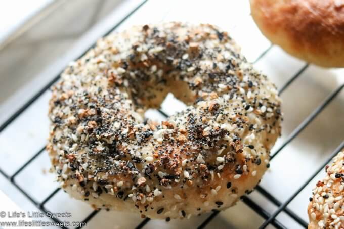 a homemade bagel with everything bagel seasoning
