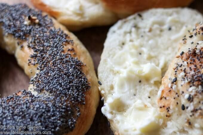 up close homemade bagels