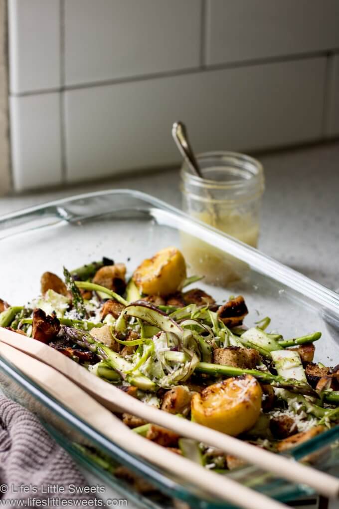 Shaved Asparagus Salad with dressing