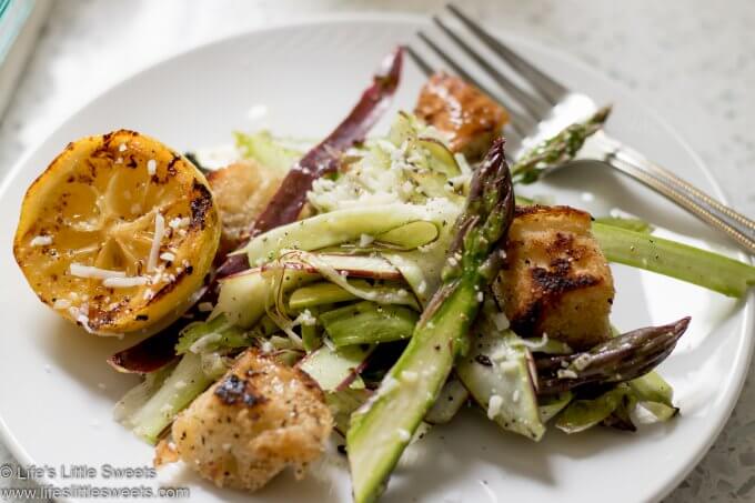 Shaved Asparagus Salad on a plate